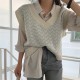 Sweaters Pullover Sleeveless Vest Waistcoat Oversized Checkered Knitwear Sweaters Pullover Sleeveless Vest Waistcoat Oversized Checkered Knitwear