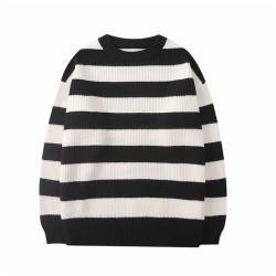 Casual Woman Pullovers Striped Jumper Warm Sweaters