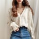 Knit Cardigans V-Neck Knit Tops Long Sleeve Flare Hollow Out Cardigan Knit Cardigans V-Neck Knit Tops Long Sleeve Flare Hollow Out Cardigan