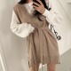 Dresses V-Neck Split Knitted Lace Up Sleeveless Style Elegant Lady Dress Dresses V-Neck Split Knitted Lace Up Sleeveless Style Elegant Lady Dress