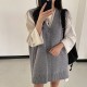 Dresses V-Neck Split Knitted Lace Up Sleeveless Style Elegant Lady Dress Dresses V-Neck Split Knitted Lace Up Sleeveless Style Elegant Lady Dress
