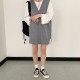 Dresses V-Neck Split Knitted Lace Up Sleeveless Style Elegant Lady Dress Dresses V-Neck Split Knitted Lace Up Sleeveless Style Elegant Lady Dress