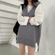 Dresses V-Neck Split Knitted Lace Up Sleeveless Style Elegant Lady Dress Dresses V-Neck Split Knitted Lace Up Sleeveless Style Elegant Lady Dress