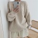Sweaters Pullovers Minimalist Knitting Elegant Casual Loose Ladies Vintage Tops Sweaters Pullovers Minimalist Knitting Elegant Casual Loose Ladies Vintage Tops
