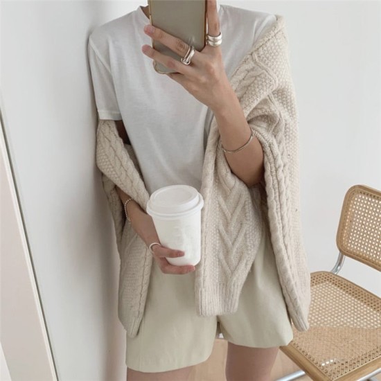 Sweaters Pullovers Minimalist Knitting Elegant Casual Loose Ladies Vintage Tops Sweaters Pullovers Minimalist Knitting Elegant Casual Loose Ladies Vintage Tops