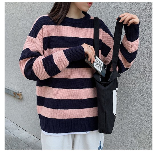 Casual Woman Pullovers Striped Jumper Warm Sweaters Casual Woman Pullovers Striped Jumper Warm Sweaters
