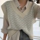 Sweaters Pullover Sleeveless Vest Waistcoat Oversized Checkered Knitwear Sweaters Pullover Sleeveless Vest Waistcoat Oversized Checkered Knitwear
