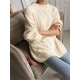 Pullovers Sweater Oversize Knitted Lantern Sleeve Solid Minimalist Knitwear Pullovers Sweater Oversize Knitted Lantern Sleeve Solid Minimalist Knitwear