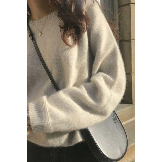 Women's Sweaters Pullovers Minimalist Oversize Pink Solid Lady Jumpers Women's Sweaters Pullovers Minimalist Oversize Pink Solid Lady Jumpers