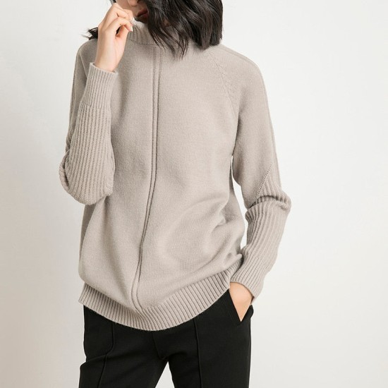 Vertical Stripe Women Sweaters Thick Warm Cashmere Turtleneck Vertical Stripe Women Sweaters Thick Warm Cashmere Turtleneck