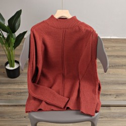 Vertical Stripe Women Sweaters Thick Warm Cashmere Turtleneck