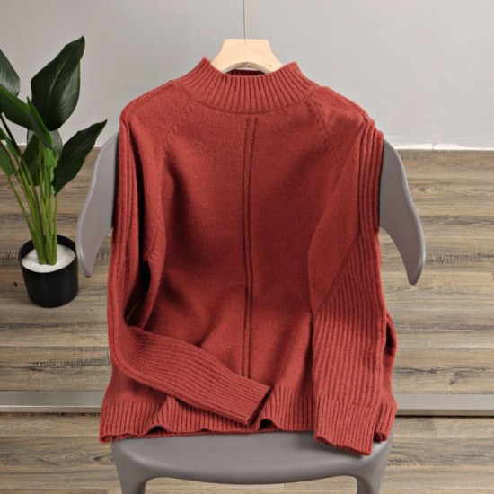 Vertical Stripe Women Sweaters Thick Warm Cashmere Turtleneck Vertical Stripe Women Sweaters Thick Warm Cashmere Turtleneck