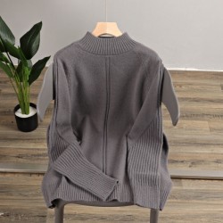Vertical Stripe Women Sweaters Thick Warm Cashmere Turtleneck