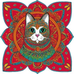 Beautiful Bohemian Cat   Rectangle Keychain