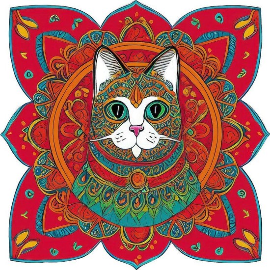 Beautiful Bohemian Cat Rectangle Keychain Beautiful Bohemian Cat Rectangle Keychain