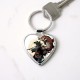 Japanese warrior catches a large fish Heart Keychain Japanese warrior catches a large fish Heart Keychain