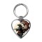 Japanese warrior catches a large fish Heart Keychain