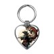 Japanese warrior catches a large fish Heart Keychain Japanese warrior catches a large fish Heart Keychain