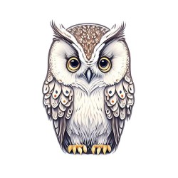 Cartoon Owl Portrait Circle Keychain