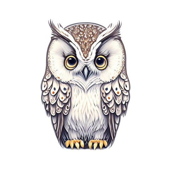 Cartoon Owl Portrait Circle Keychain Cartoon Owl Portrait Circle Keychain