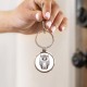 Cartoon Owl Portrait Circle Keychain Cartoon Owl Portrait Circle Keychain