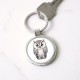 Cartoon Owl Portrait Circle Keychain Cartoon Owl Portrait Circle Keychain