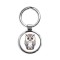 Cartoon Owl Portrait Circle Keychain
