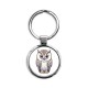 Cartoon Owl Portrait Circle Keychain Cartoon Owl Portrait Circle Keychain