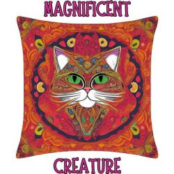 Beautiful， Colorful， Bohemian Cat   Rectangle Keychain