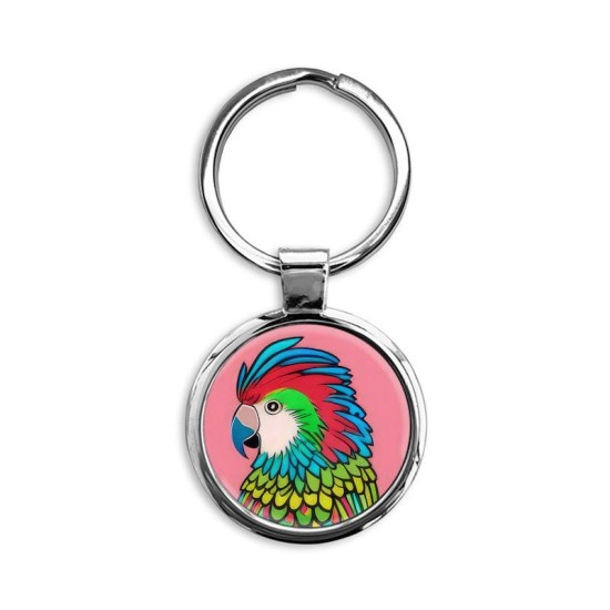 Beautiful Bright Parrot Circle Keychain Beautiful Bright Parrot Circle Keychain