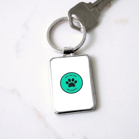Love a Rescue Pet Rectangle Keychain Love a Rescue Pet Rectangle Keychain