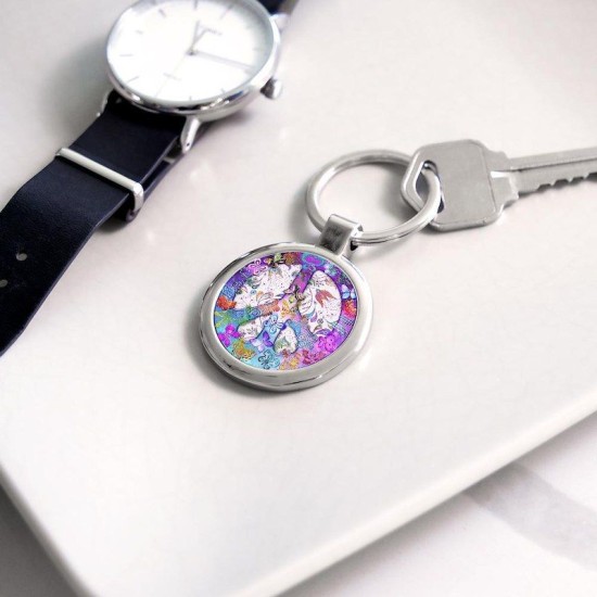 Harvest Moons Butterfly Peace Sign Circle Keychain Harvest Moons Butterfly Peace Sign Circle Keychain