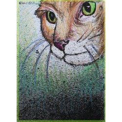 Cat! Animal， pet art! Rectangle Keychain