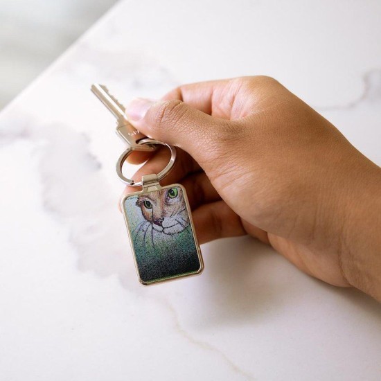 Cat! Animal, pet art! Rectangle Keychain Cat! Animal, pet art! Rectangle Keychain