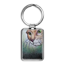 Cat! Animal， pet art! Rectangle Keychain