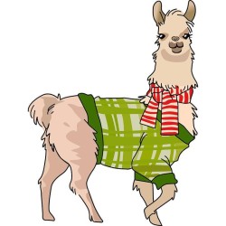 Christmas Llama Rectangle Keychain