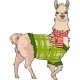 Christmas Llama Rectangle Keychain Christmas Llama Rectangle Keychain