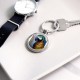 Blue/gold macaw! Bird art! Circle Keychain Blue/gold macaw! Bird art! Circle Keychain