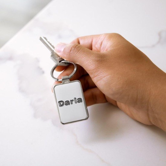 Darla Wolf Rectangle Keychain Darla Wolf Rectangle Keychain