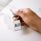 Ali Wolf Rectangle Keychain
