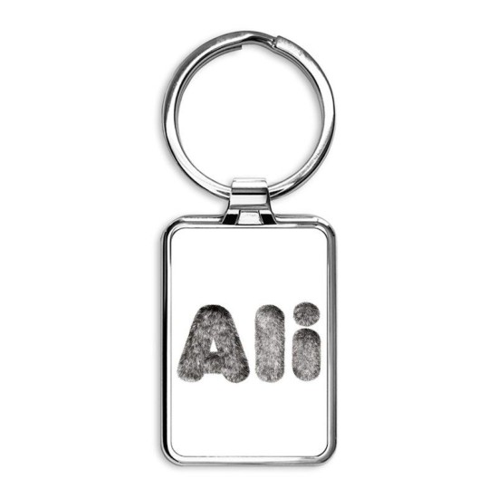 Ali Wolf Rectangle Keychain