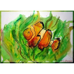 Tropical fish! Colorful art! Heart Keychain