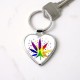 Rainbow Marijuana Pisces Heart Keychain
