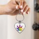 Rainbow Marijuana Pisces Heart Keychain