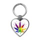 Rainbow Marijuana Pisces Heart Keychain