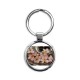 pink edged Hawaiian flowers in a m Circle Keychain pink edged Hawaiian flowers in a m Circle Keychain