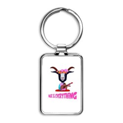 Goat with flower crown Rectangle Keychain