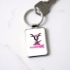 Goat with flower crown Rectangle Keychain Goat with flower crown Rectangle Keychain