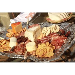 charcuterie on a metal dish outdoor Heart Keychain