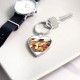 charcuterie on a metal dish outdoor Heart Keychain charcuterie on a metal dish outdoor Heart Keychain